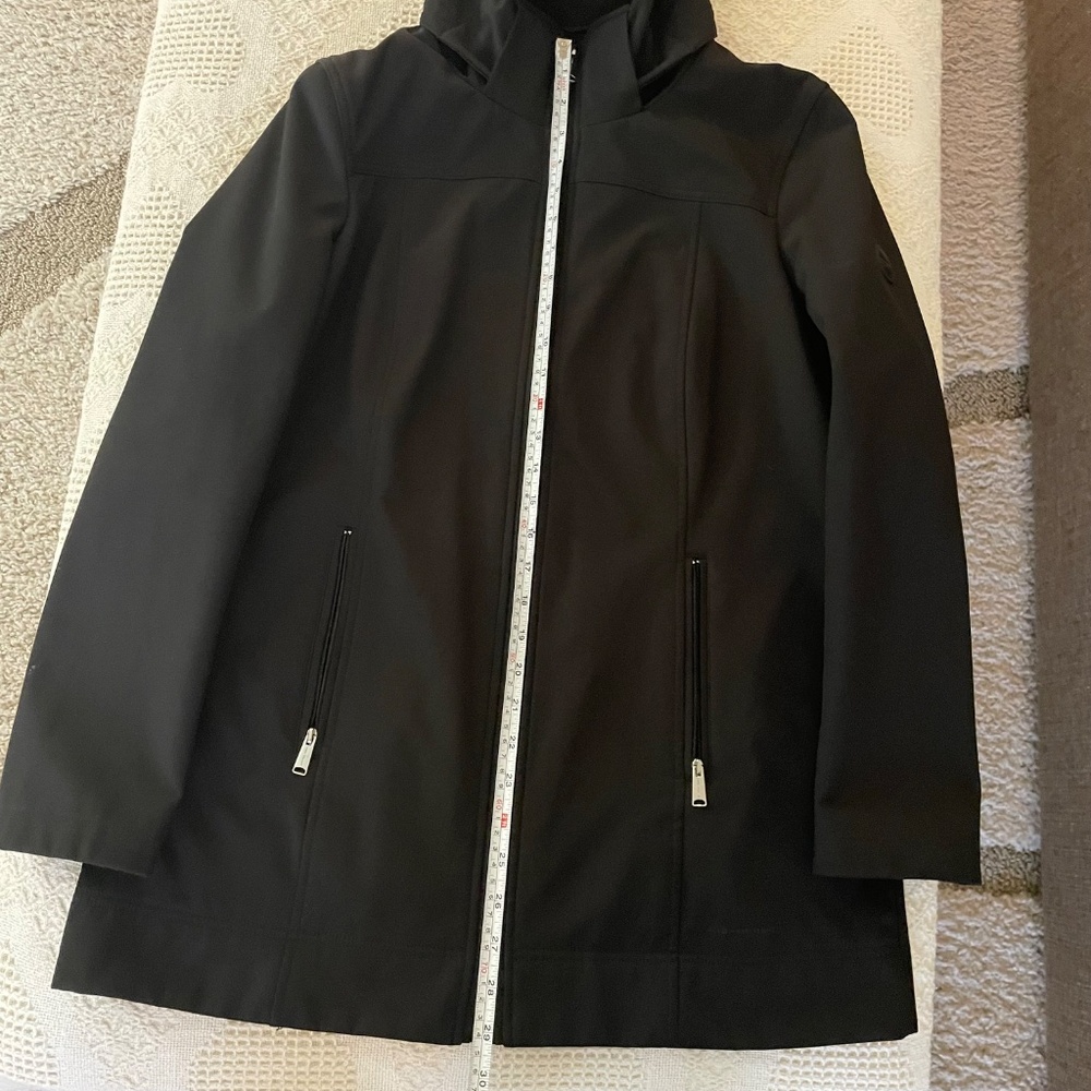 Andrew Marc Water Repellant Jacket, Lined, Detachable Hood, size M, Black